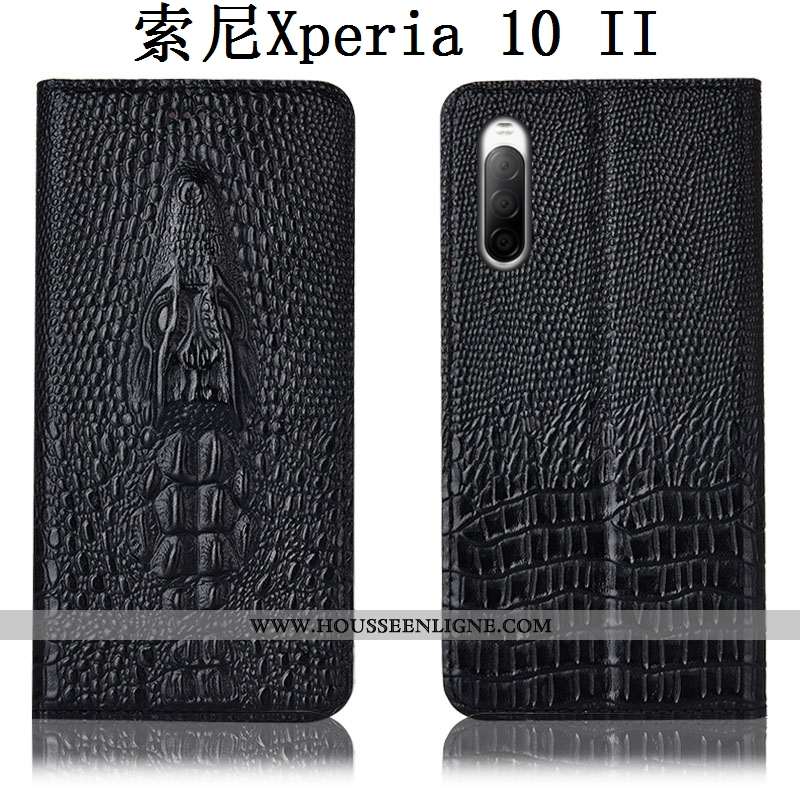 Coque Sony Xperia 10 Ii Cuir Véritable Protection Incassable Kaki Tout Compris Étui Housse Khaki