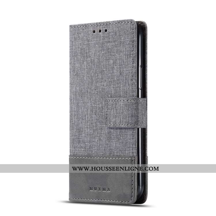 Coque Sony Xperia 10 Plus Cuir Modèle Fleurie Housse Gris Carte Étui