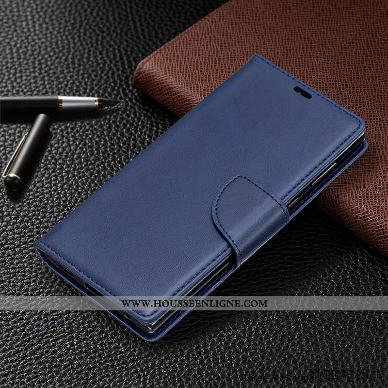 Coque Sony Xperia L1 Cuir Protection Business Téléphone Portable Carte Housse Bleu Foncé