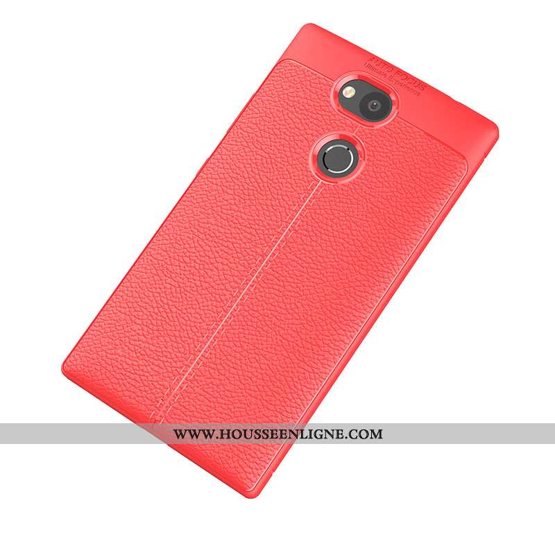 Coque Sony Xperia L2 Silicone Protection Étui Téléphone Portable Cuir Modèle Fleurie Rouge