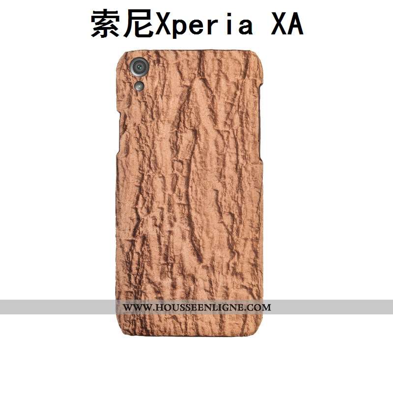 Coque Sony Xperia Xa Cuir Protection Téléphone Portable Personnalisé Couvercle Arrière Kaki Arbres K