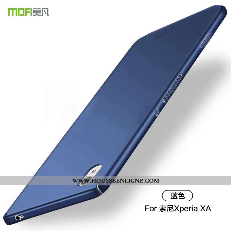 Coque Sony Xperia Xa Légère Protection Tout Compris Délavé En Daim Étui Téléphone Portable Bleu