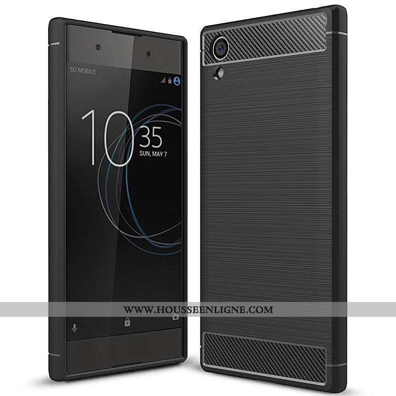 Coque Sony Xperia Xa1 Plus Fluide Doux Mode Tout Compris Fibre Simple Téléphone Portable Noir