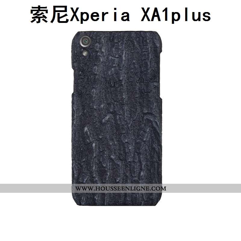 Coque Sony Xperia Xa1 Plus Protection Luxe Bleu Cuir Personnalisé Personnalité Étui