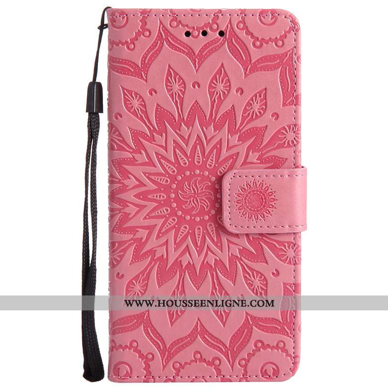Coque Sony Xperia Xa1 Protection Portefeuille Rose Téléphone Portable Étui Cuir