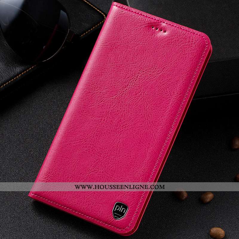 Coque Sony Xperia Xa1 Ultra Protection Cuir Véritable Étui Téléphone Portable Rouge Manuel Rose