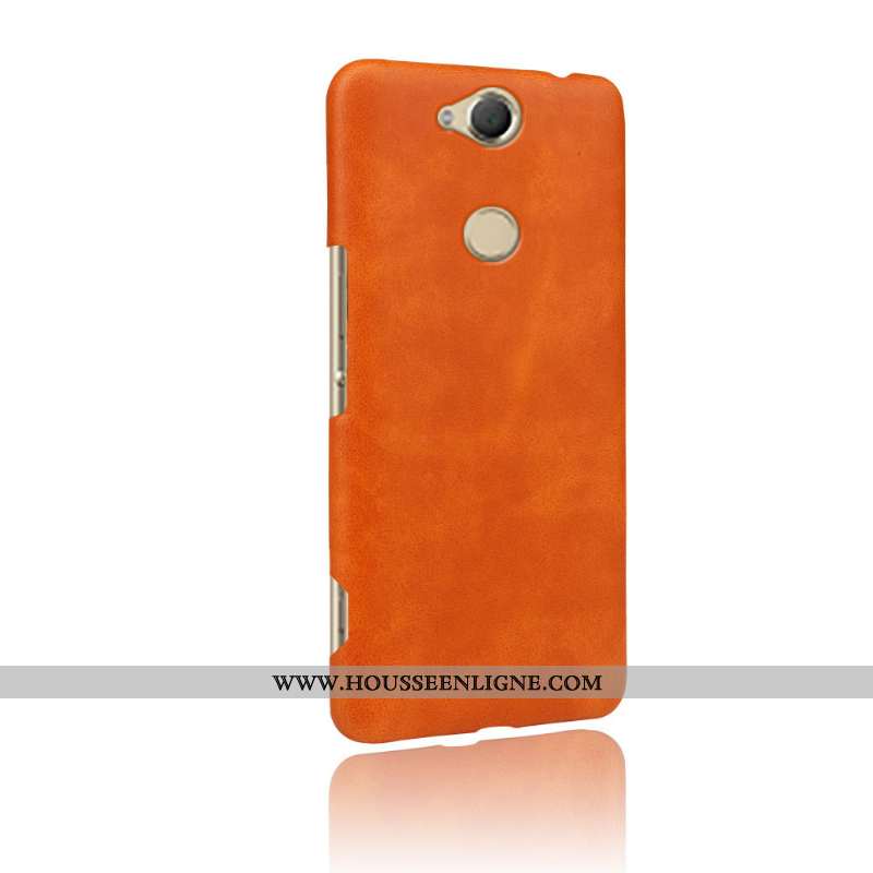 Coque Sony Xperia Xa2 Plus Protection Cuir Téléphone Portable Qualité Difficile Étui Orange