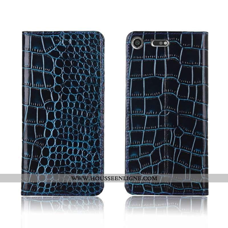 Coque Sony Xperia Xz1 Compact Fluide Doux Silicone Incassable Téléphone Portable Étui Crocodile Bleu