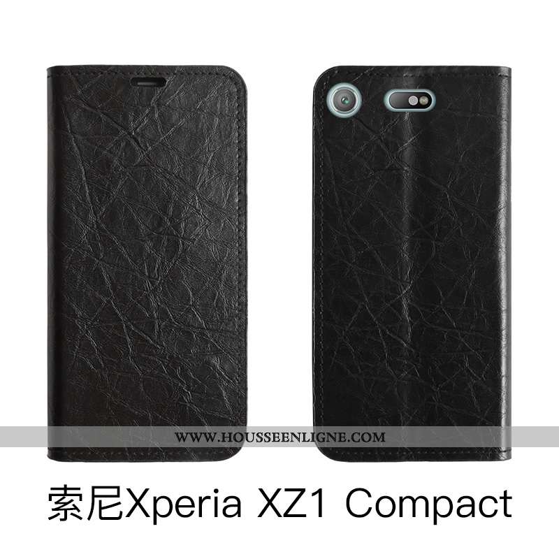 Coque Sony Xperia Xz1 Compact Légère Cuir Incassable Silicone Housse Protection Jours Rouge