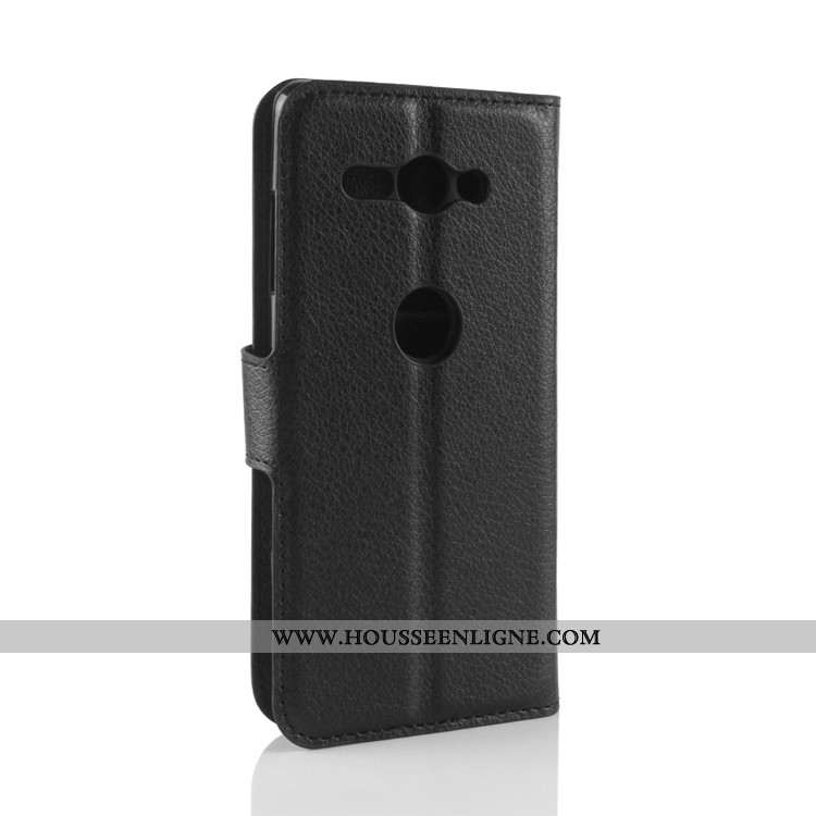Coque Sony Xperia Xz2 Compact Protection Portefeuille Carte Cuir Étui Téléphone Portable Noir