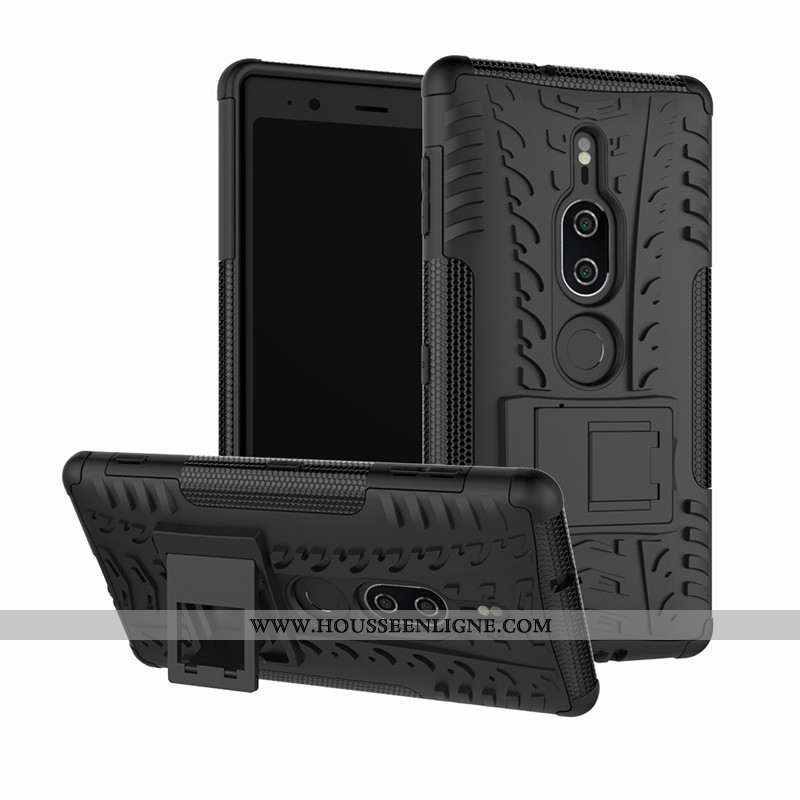 Coque Sony Xperia Xz2 Premium Silicone Protection Modèle Fleurie Tout Compris Armure Noir
