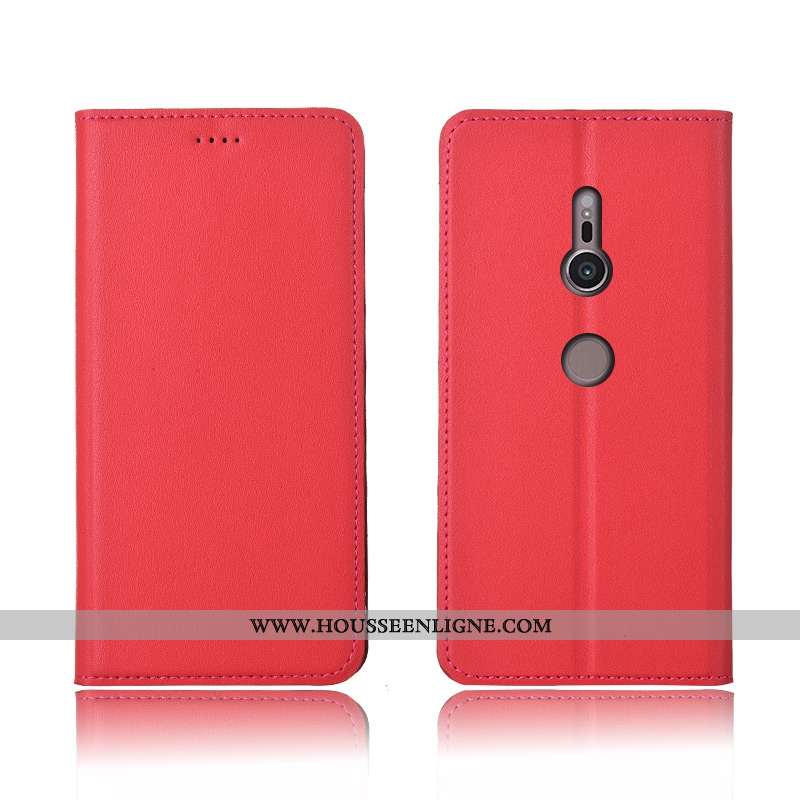 Coque Sony Xperia Xz3 Cuir Fluide Doux Téléphone Portable Incassable Clamshell Protection Véritable 
