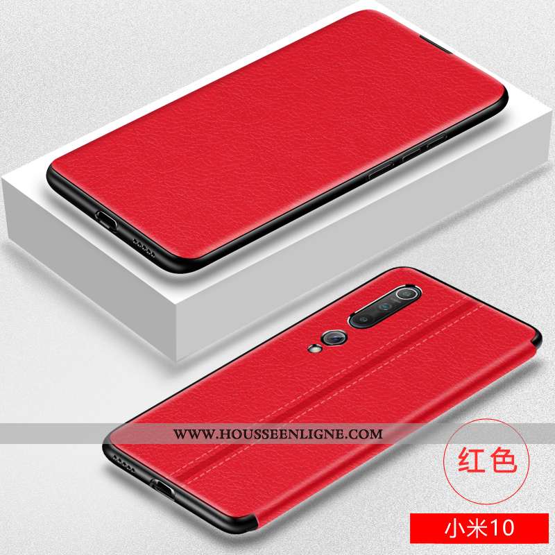 Coque Xiaomi Mi 10 Fluide Doux Silicone Téléphone Portable Petit Clamshell Incassable Marron