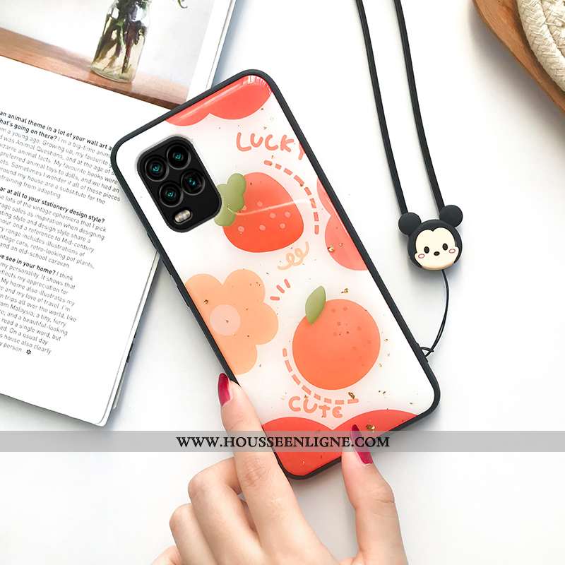 Coque Xiaomi Mi 10 Lite Protection Personnalité Personnalisé Orange Jeunesse Fruit Or