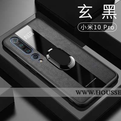 Coque Xiaomi Mi 10 Pro Silicone Cuir Incassable Téléphone Portable Anneau Rouge
