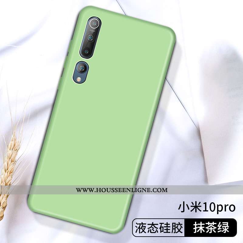 Coque Xiaomi Mi 10 Pro Silicone Protection Fluide Doux Téléphone Portable Petit Étui Gris