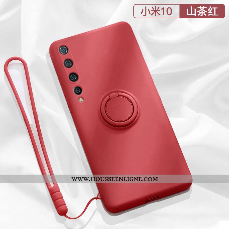 Coque Xiaomi Mi 10 Silicone Ornements Suspendus Étui Légère Support Simple Incassable Rouge