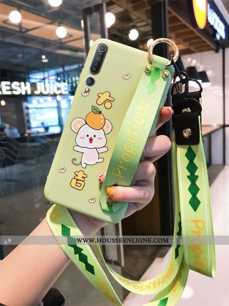Coque Xiaomi Mi 10 Silicone Protection Incassable Charmant Légère Étui Téléphone Portable Verte