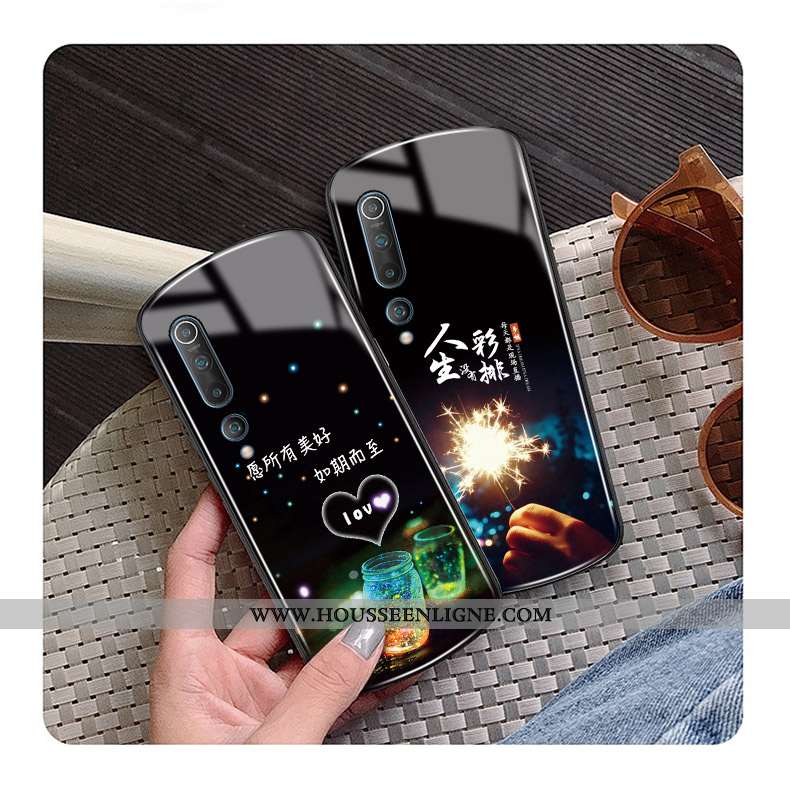 Coque Xiaomi Mi 10 Tendance Protection Incassable Luxe Petit Nouveau Étoile Noir