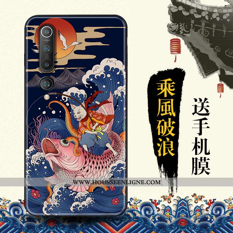 Coque Xiaomi Mi 10 Tendance Protection Étui Bleu Vent Téléphone Portable