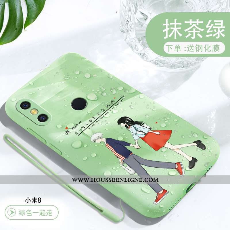 Coque Xiaomi Mi 8 Créatif Dessin Animé Fluide Doux Charmant Net Rouge Téléphone Portable Légère Vert