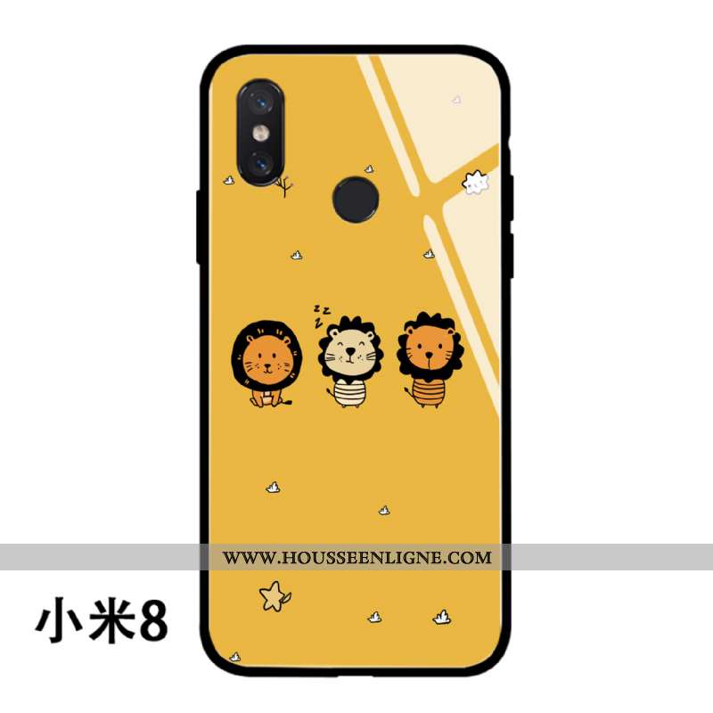 Coque Xiaomi Mi 8 Créatif Dessin Animé Simple Petit Lion Téléphone Portable Tout Compris Jaune