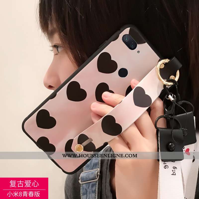 Coque Xiaomi Mi 8 Lite Personnalité Silicone Petit Noir Jeunesse Téléphone Portable