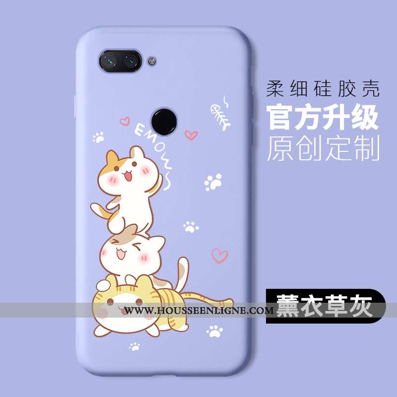 Coque Xiaomi Mi 8 Lite Silicone Protection Petit Jeunesse Téléphone Portable Étui Dessin Animé Viole