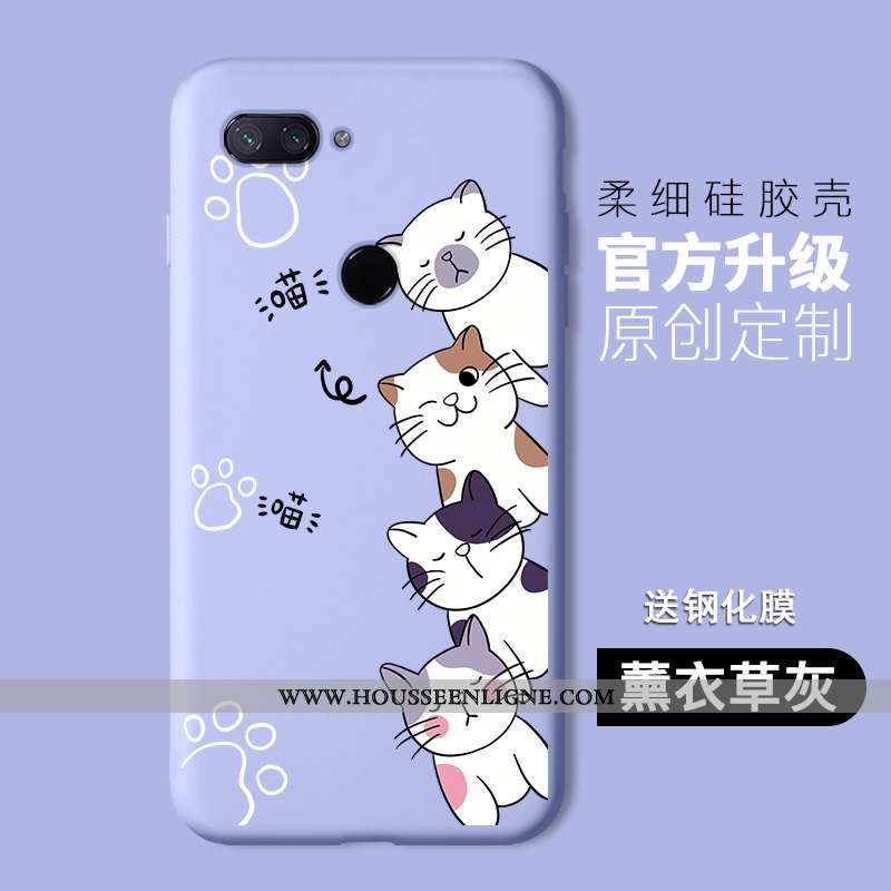 Coque Xiaomi Mi 8 Lite Silicone Protection Petit Jeunesse Téléphone Portable Étui Dessin Animé Viole