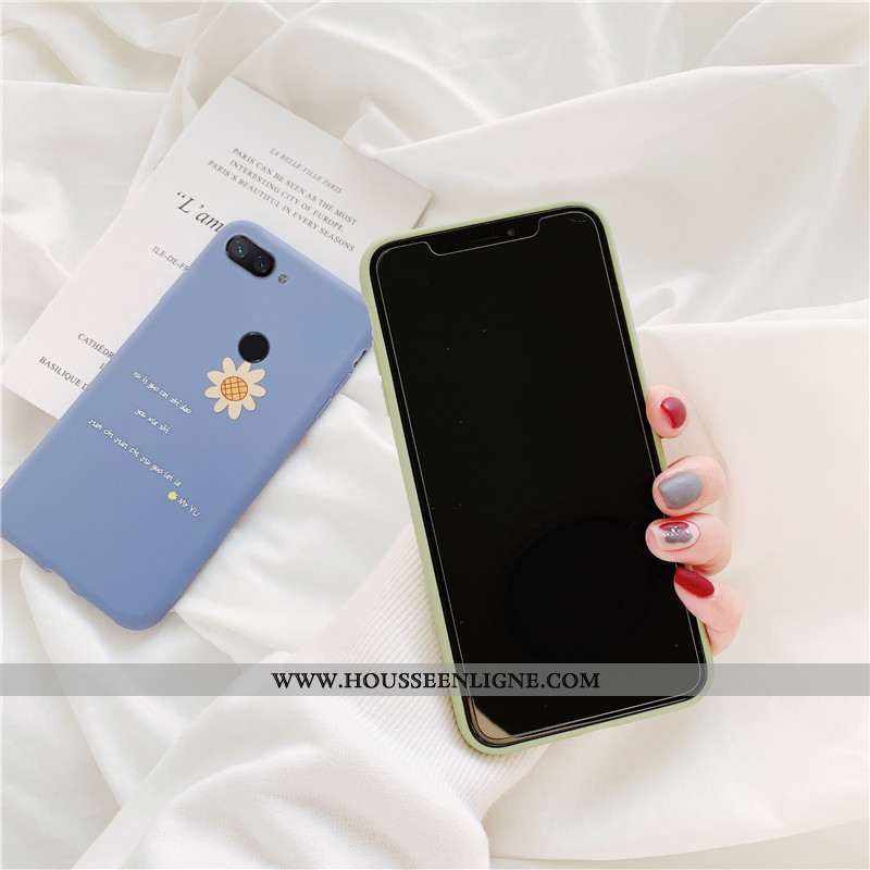 Coque Xiaomi Mi 8 Lite Silicone Protection Petit Simple Jeunesse Fluide Doux Turquoise