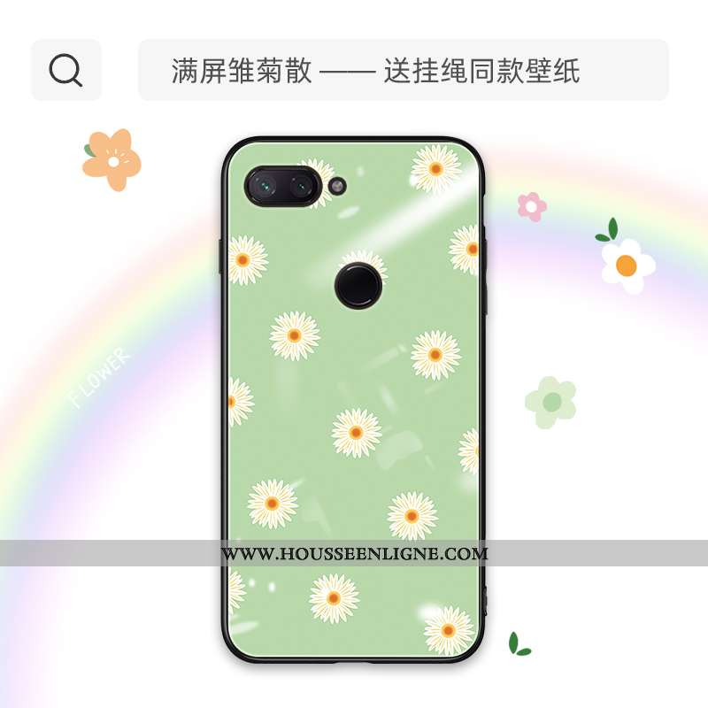 Coque Xiaomi Mi 8 Lite Verre Charmant Téléphone Portable Étui En Silicone Protection Incassable Vert