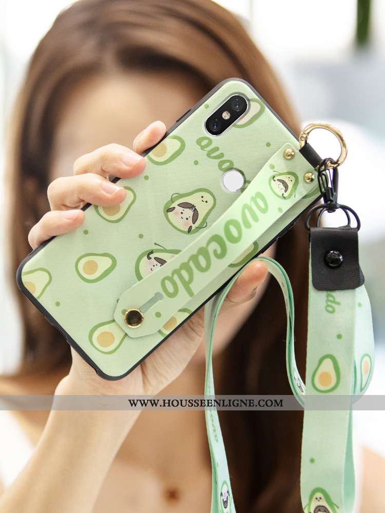 Coque Xiaomi Mi 8 Silicone Protection Téléphone Portable Fruit Fraise Incassable Cœur Verte