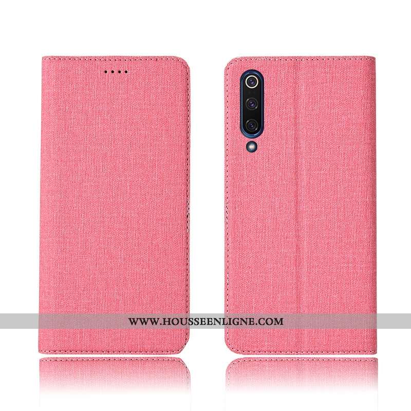 Coque Xiaomi Mi 9 Cuir Fluide Doux Modèle Incassable Tout Compris Téléphone Portable Rose