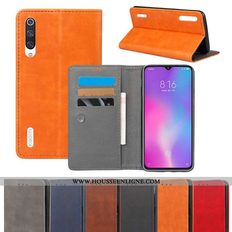 Coque Xiaomi Mi 9 Lite Protection Portefeuille Téléphone Portable Housse Petit Orange Tout Compris