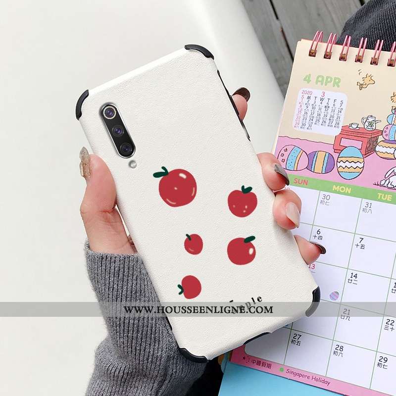 Coque Xiaomi Mi 9 Se Dessin Animé Cuir Protection Rouge Téléphone Portable Incassable Modèle Fleurie