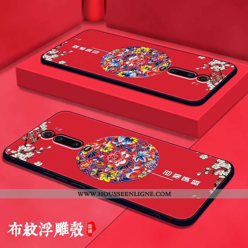 Coque Xiaomi Mi 9t Pro Protection Délavé En Daim Style Chinois Étui Rose Nouveau Petit