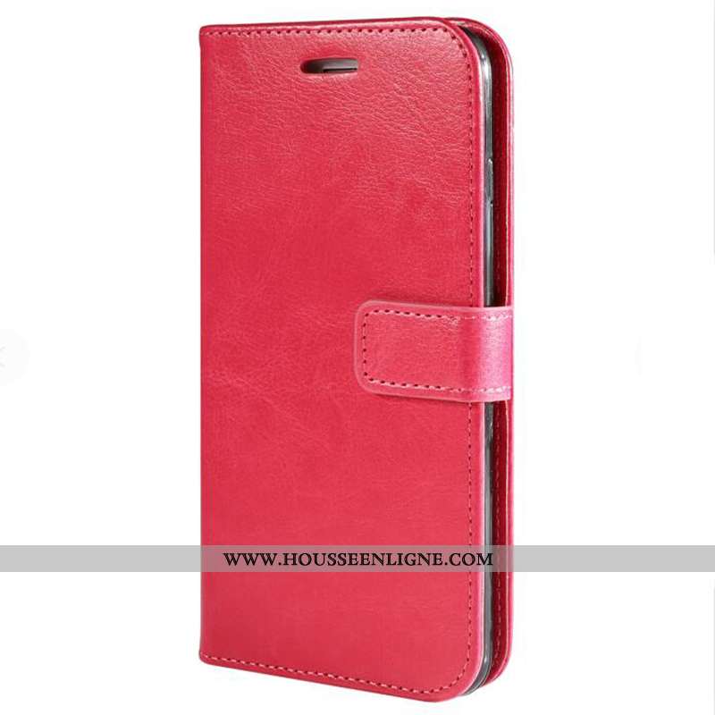 Coque Xiaomi Mi 9t Protection Cuir Noir Petit Rouge Téléphone Portable Housse