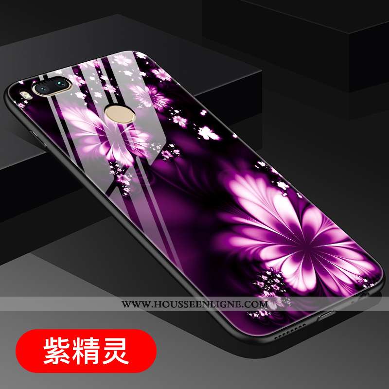 Coque Xiaomi Mi A1 Créatif Tendance Verre Net Rouge Miroir Tout Compris Violet