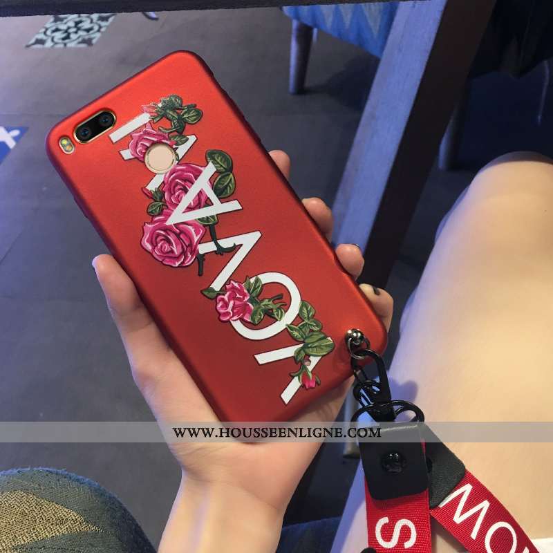 Coque Xiaomi Mi A1 Silicone Personnalité Petit Téléphone Portable Incassable Rouge