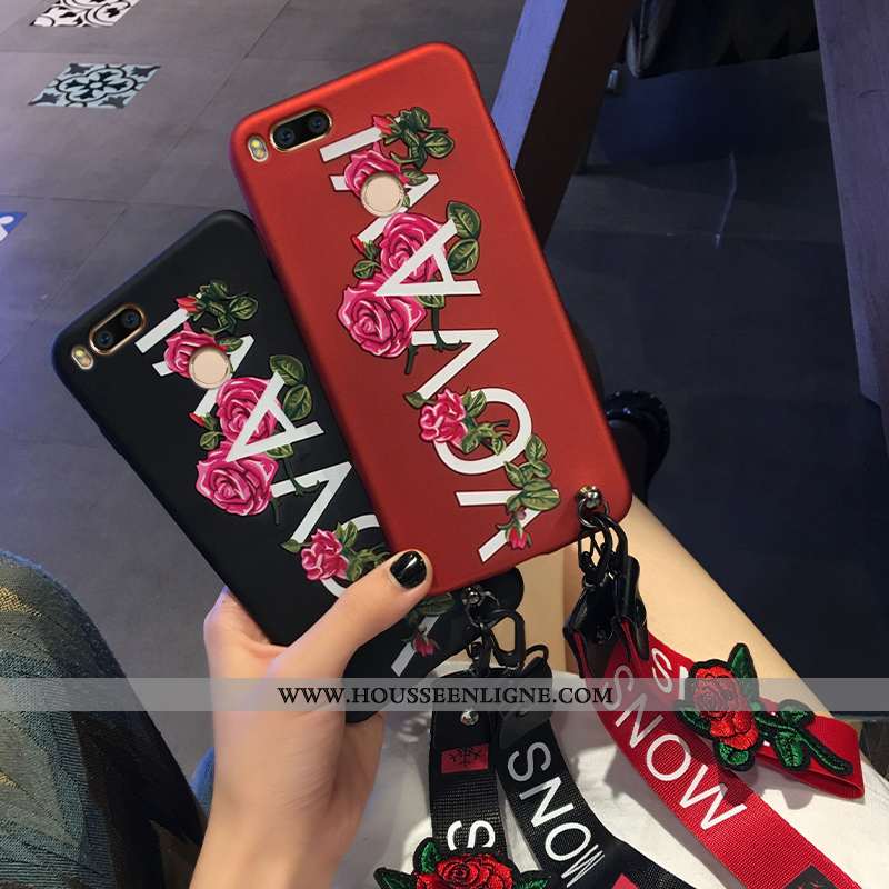 Coque Xiaomi Mi A1 Silicone Personnalité Petit Téléphone Portable Incassable Rouge