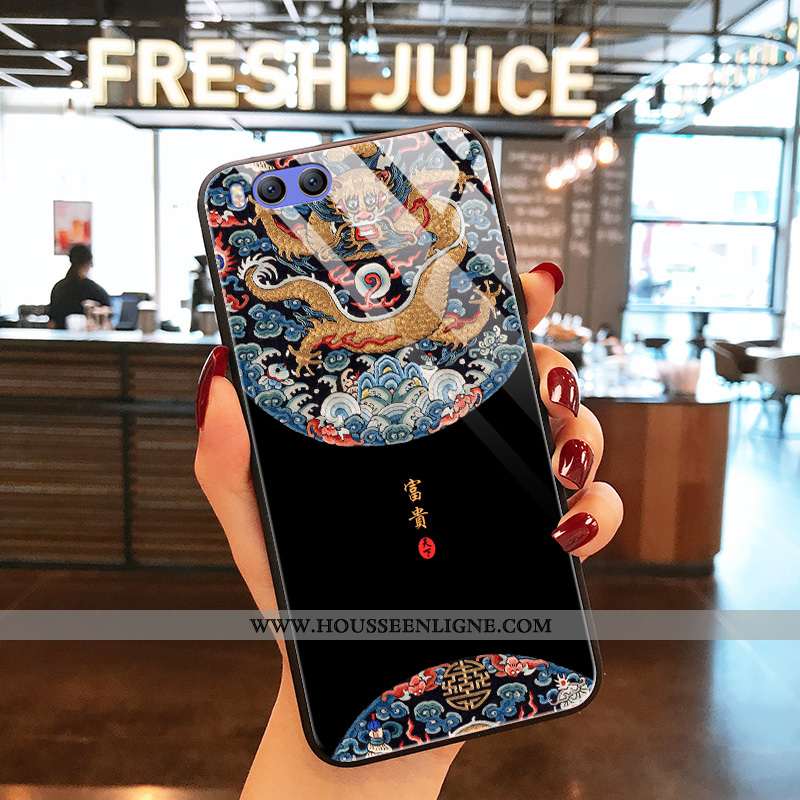 Coque Xiaomi Mi A1 Tendance Verre Or Noir Créatif Fleur Téléphone Portable