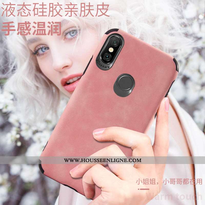 Coque Xiaomi Mi A2 Fluide Doux Silicone Mode Téléphone Portable Incassable Vent Rouge