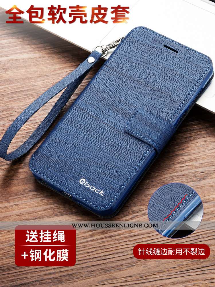 Coque Xiaomi Mi A2 Protection Cuir Tout Compris Petit Étui Incassable Bleu