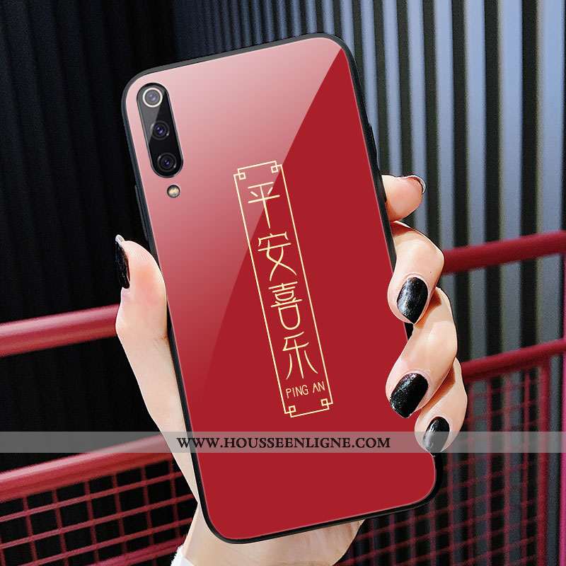 Coque Xiaomi Mi A2 Verre Petit Net Rouge Rouge Rat Téléphone Portable