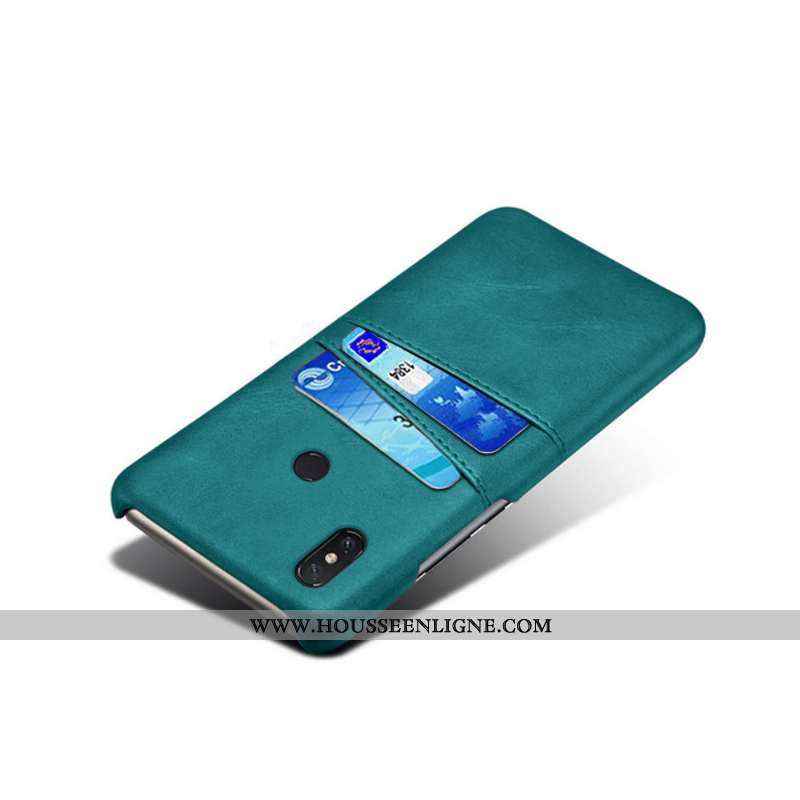 Coque Xiaomi Mi Max 3 Protection Cuir Petit Téléphone Portable Carte Étui Business Verte