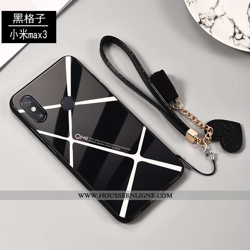 Coque Xiaomi Mi Max 3 Protection Verre Téléphone Portable Amoureux Incassable Simple Créatif Blanche