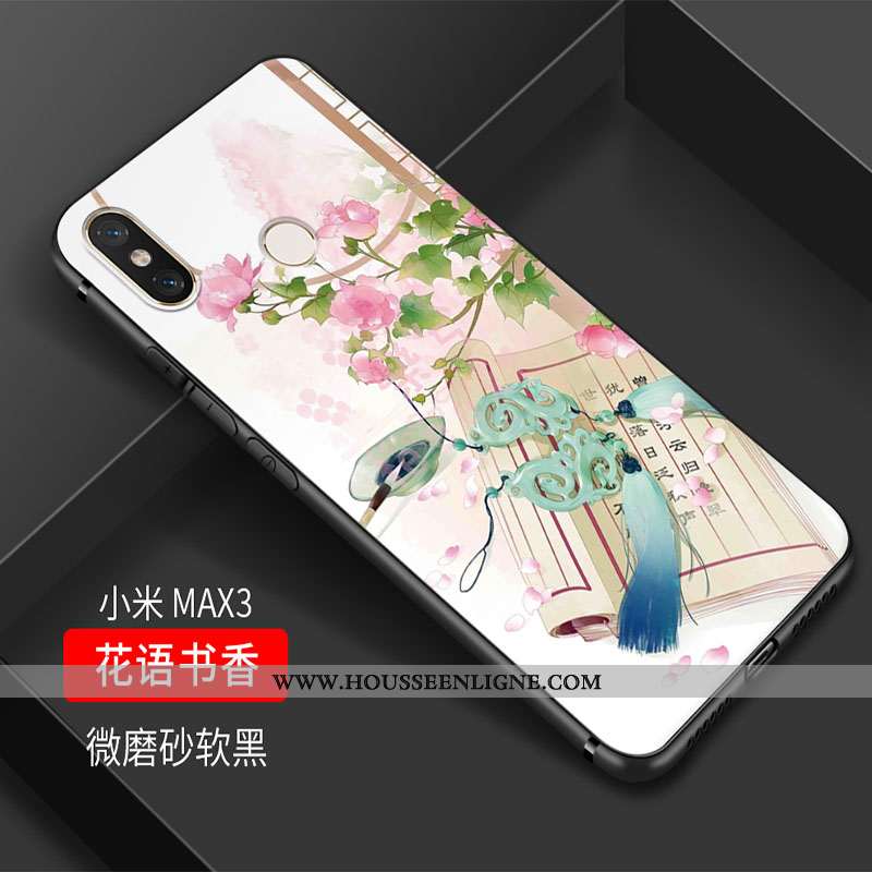 Coque Xiaomi Mi Max 3 Vintage Fluide Doux Silicone Incassable Rose Téléphone Portable