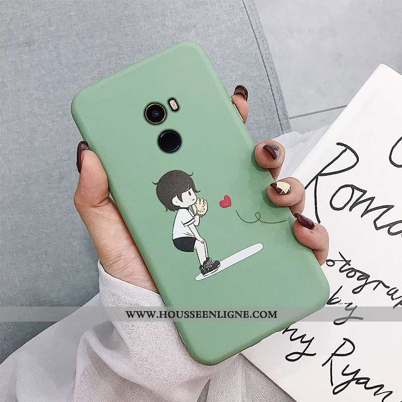 Coque Xiaomi Mi Mix 2 Fluide Doux Silicone Tout Compris Vert Téléphone Portable Frais Verte