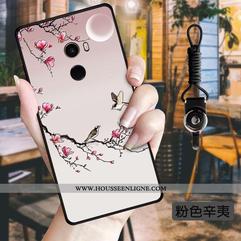 Coque Xiaomi Mi Mix 2 Protection Personnalité Vert Fleurs Vent Téléphone Portable Étui Verte