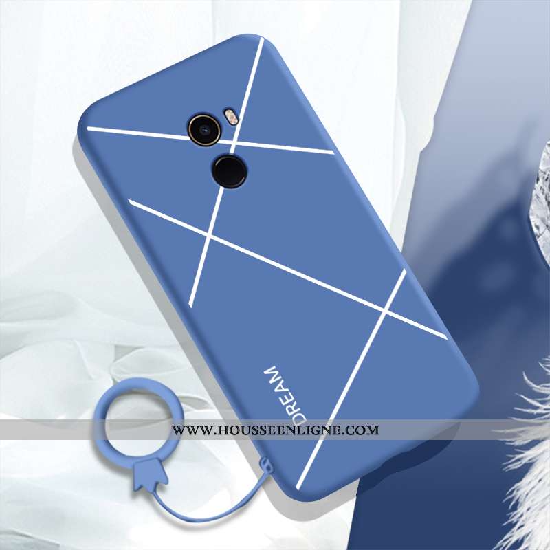 Coque Xiaomi Mi Mix 2 Silicone Protection Créatif Charmant Fluide Doux Étui Incassable Bleu